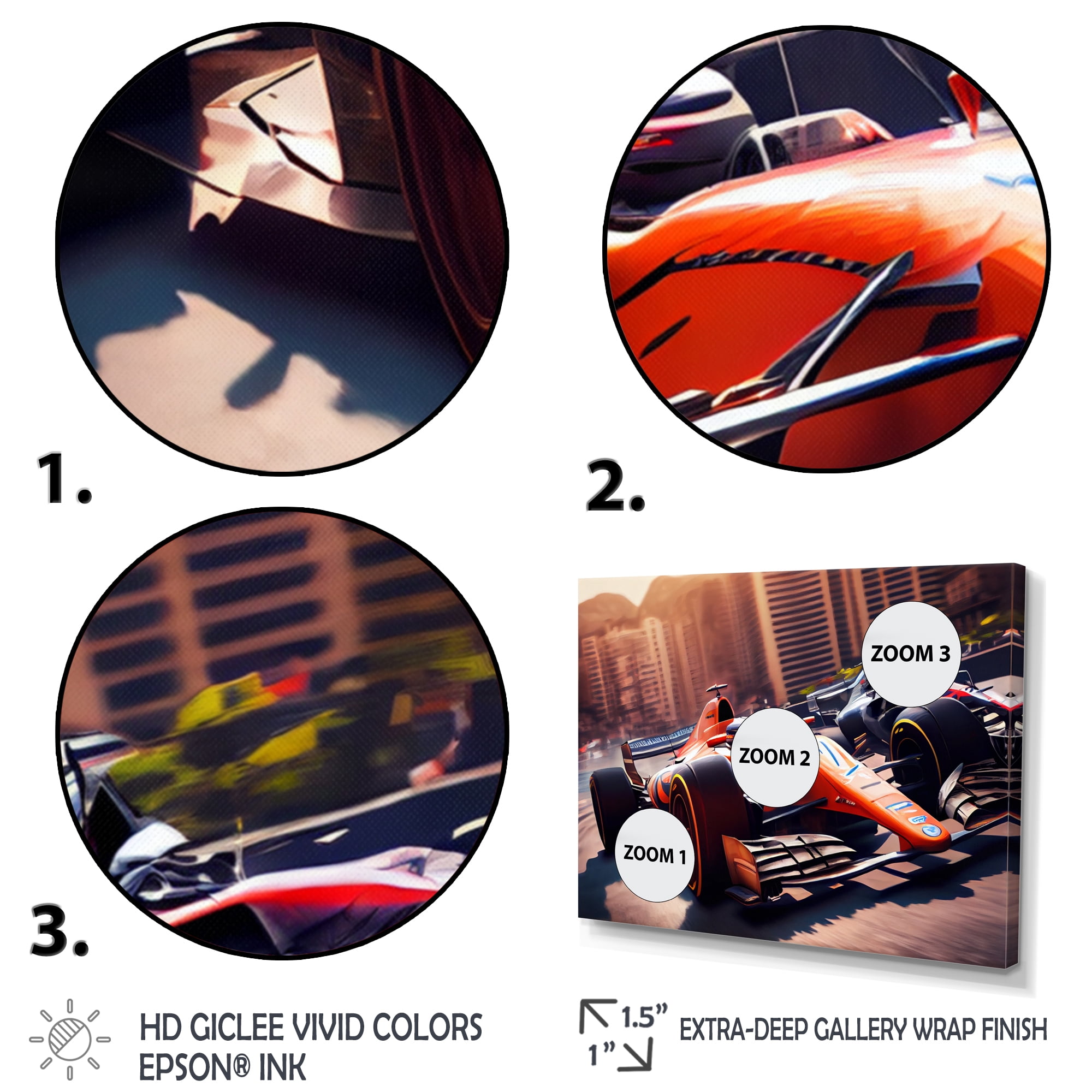 Designart Racing car in Monaco GP V Canvas Wall Art