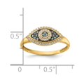 thumbnail image 5 of 10K Polished Blue and White CZ Evil Eye Ring, 5 of 6