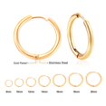 thumbnail image 1 of LUXUSTEEL-pendientes redondos de acero inoxidable para hombre y mujer, aros de Color dorado y plateado, no se decolora, joyería masculina, 2 piezas, 1 of 4