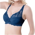 thumbnail image 2 of Womens Underwire Bras Sexy Floral Lace Full Coverage Breathable Comfort Bra,Blue Size 80C, 2 of 4