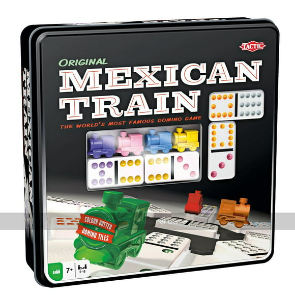 Tactic Mexican Train Dominoes in Tin