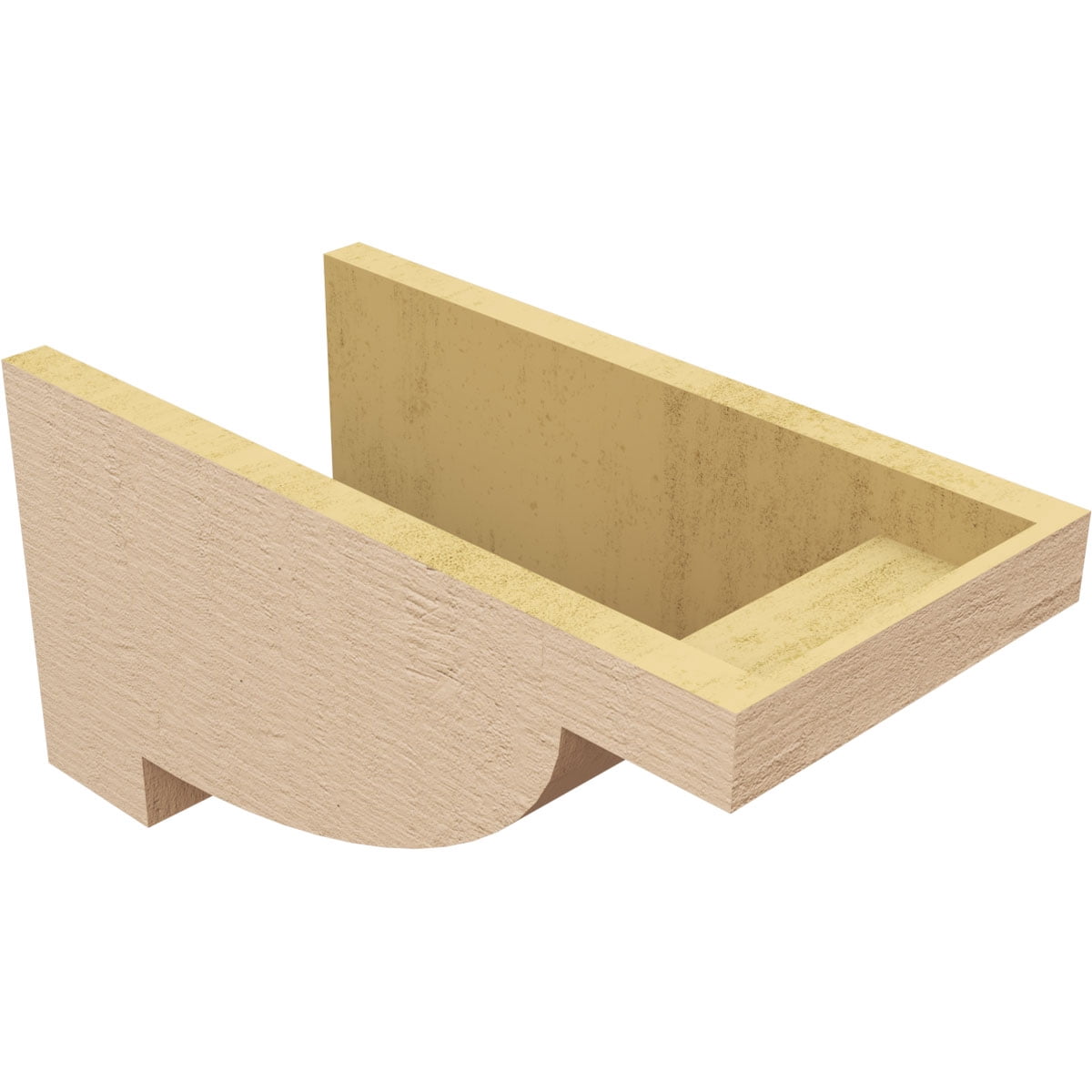 9"W x 18"D x 9"H Wide Alpine Rough Cedar Woodgrain TimberThane Corbel, Primed Tan