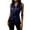 Dark Blue, variant on Women's Satin Blouse Wrap V Neck Sleeveless Camisole Pleated Dressy Casual Business Summer Tie Elegant Tops Beige 2XL