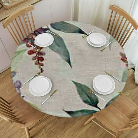 

Qlo0ole Waterproof Table Cloth Round Cover Outdoor Fitted Round Tablecloth with Summer Oilcloth Table Covers for Party Dining Picnic 46-50