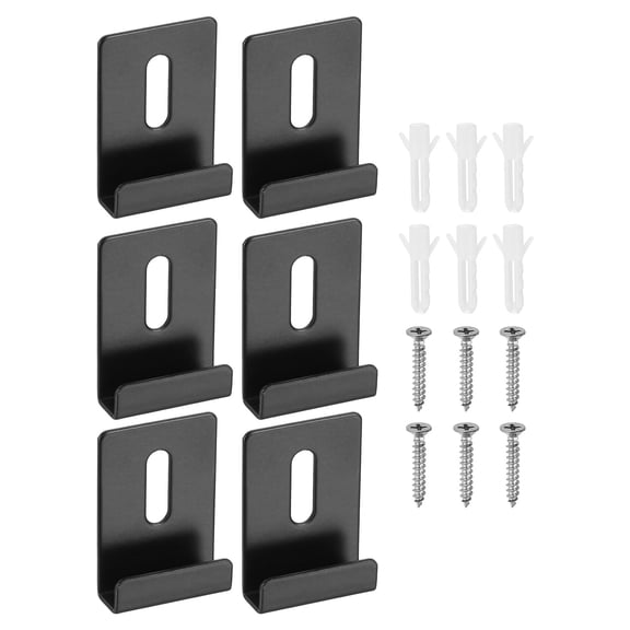 Uxcell 6Pcs Metal Mirror Holder Clips, Large Mirror Hangers with Screws, Black