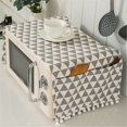thumbnail image 2 of Microwave Oven Cover Dust Oil Proof Cloth with Storage Pockets Cotton Linen Kitc, 2 of 5