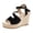 Black, variant on Womens Leopard Espadrilles Wedge Dress Sandals Stylish Casual Suede Peep Toe Ankle Strap Chunky Ultra High Heels Platform Dressy Summer Shoes Black Size 9
