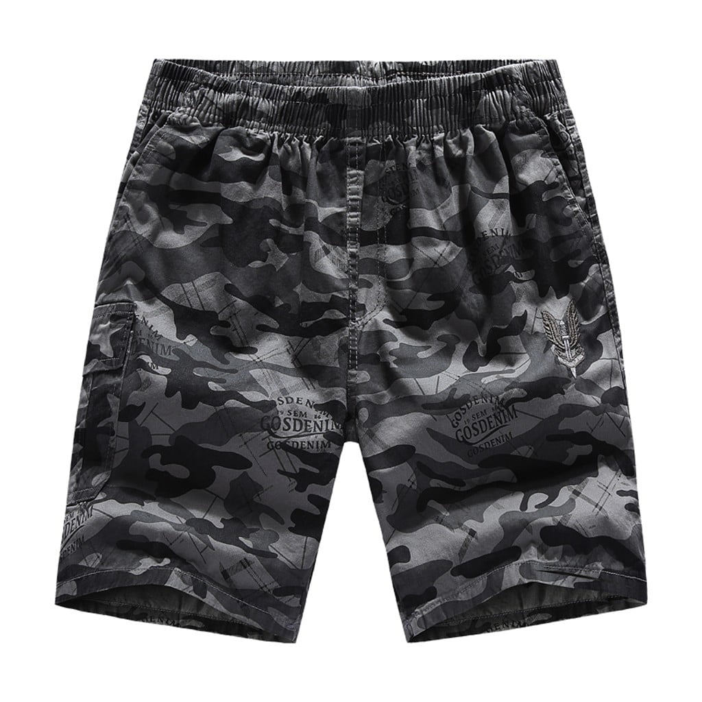 Men Pants Summer Camouflage Printed Trunks Quick Dry Beach Surfing Running Short Pant Leisure
