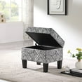 thumbnail image 4 of HomePop Medium Storage Ottoman with Hinged Lid, Tribal Pattern Velvet, 4 of 10
