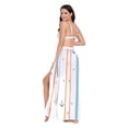 thumbnail image 3 of FORMRS Womens Long Sarong Beach Wrap Semi-Sheer Bikini Skirt Bathing Swimsuit Cover Up, Cute Nautical Pattern, 3 of 7