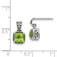thumbnail image 3 of 14K Two-Tone Gold Earring Drop & Dangle Yellow (08) August Women'S Peridot Cushion Green 14 mm 12, 3 of 3