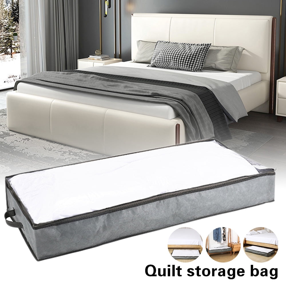 Underbed Storage Bag Storage Bins with Reinforced Handles Foldable