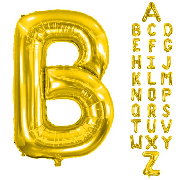Globo de papel aluminio dorado con letra B de 40" AOAOParty