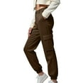 thumbnail image 4 of Plus Size Cargo Pants for Women 2025 Fall Winter Loose Elastic High Waisted Outdoor Casual Sweatpants with Pockets, 4 of 6