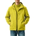 thumbnail image 2 of Sevevn Men 3 In 1 Rain Jacket Detachable Hood Regular Fit Waterproof Shell With Fleece Liner Chest Zip Pocket Side Pockets Elastic Cuffs For Hiking Wear, 2 of 8
