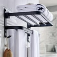 thumbnail image 2 of Estante de Organizador de toallero Soporte de pared plegable de 23 pulgadas para baño, dormitorio, baño con Construcción de metal Zulema Tendedero de baño, 2 of 8
