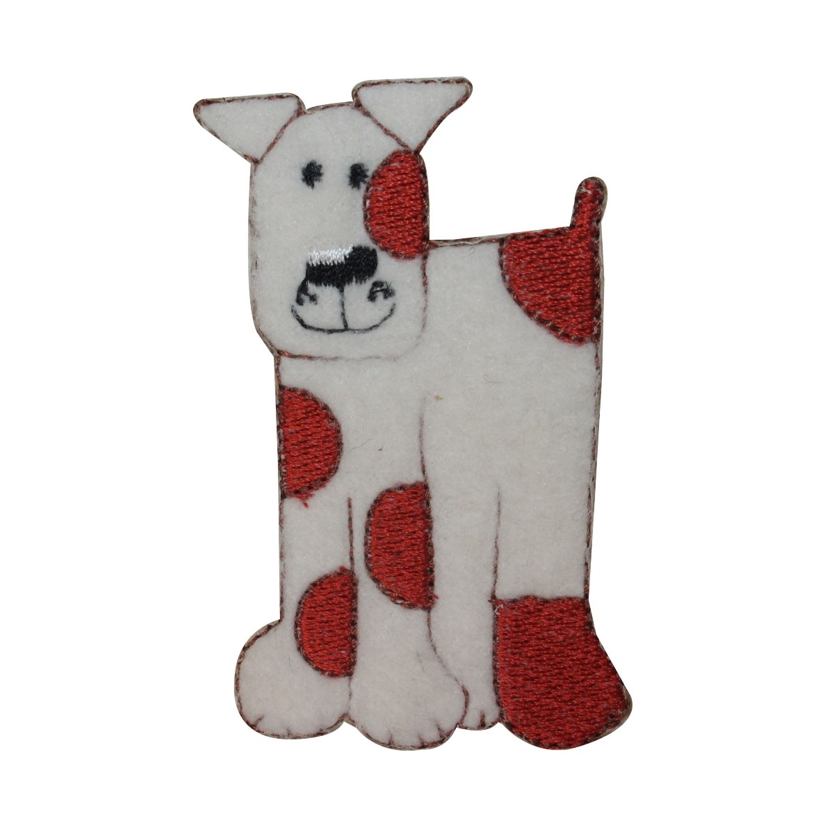 ID 2821 Fluffy Spotted Dog Patch Puppy Felt Pet Embroidered Iron On