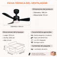 thumbnail image 2 of Ventilador de techo Artlite AVE-302 con 3 palas de ABS color negro estructura color negro, 1.06m de diámetro 50 Hz/60 Hz, 2 of 7