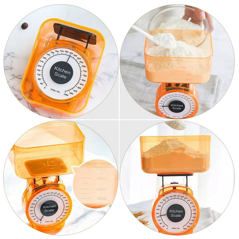 Kitchen Scale Baking Pastry Scale Mechanical Platform Scale Plastic Food Scale, Orange