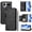 Black, variant on FOXDOCK forHonor X6cWallet Case with Zipper Pocket & Wrist Strap, PU Leather Flip Cover with Card Slots, Kickstand, Magnetic Closure