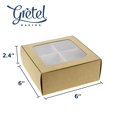 thumbnail image 4 of GRETEL BAKING Gretel 6X6 Cajas De Panader&iacute;a Marr&oacute;n Con Ventana Y Divisores | Caja De Brownie De Cuatro Compartimentos Para Galletas Peque&ntilde;as, Embutidos, Productos Horn, 4 of 7
