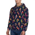 thumbnail image 3 of Naloa Colorful Birds Men's Casual Hooded Collar Drawstring Hoodies Pullover Sweatshirts Casual Long Sleeve Shirts-X-Large, 3 of 7