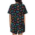 thumbnail image 3 of Picia Multicolored Butterflies Pajamas Sets for Women Soft Short-Sleeved Pjs with Lounge Shorts Two Piece Sleepwear-Small, 3 of 9