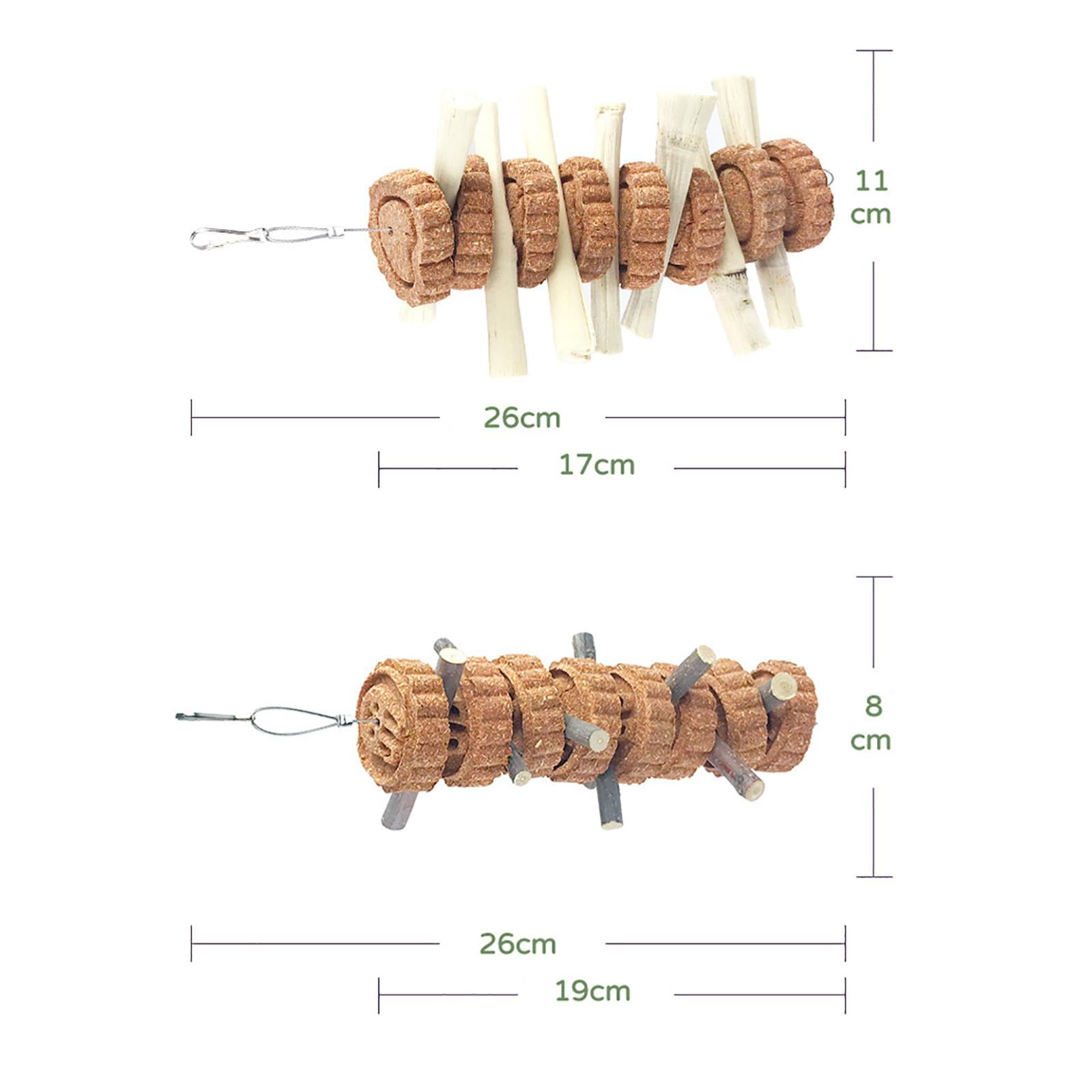 EHJRE 2 Count Bunny Hamster Rabbit Chew Sticks Toy Teeth Grinding Hanging Treat