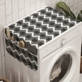 thumbnail image 1 of Geometric Washing Machine Organizer, Abstract Contemporary Design with Cage Look Squares and Zigzag Stripes, Anti-slip Fabric Top Cover for Washer and Dryer, Charcoal Grey White, by Ambesonne, 1 of 1