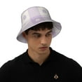 thumbnail image 5 of Yiaed Floral Purple Buffalo Plaid Print Reflective Stripe Bucket Hat Unisex Funny Outdoor Fisherman Cap Beach Sun Hat, 5 of 5