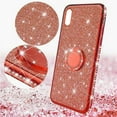 thumbnail image 2 of Samsung Galaxy A02 /Galaxy M02 Phone Case,Glitter Sparkle Bling w/Kickstand Case Shiny Crystal Rhinestone Diamond 360 Degree Ring Grip Magnetic Phone Cover for Samsung Galaxy A02 HH Red, 2 of 11