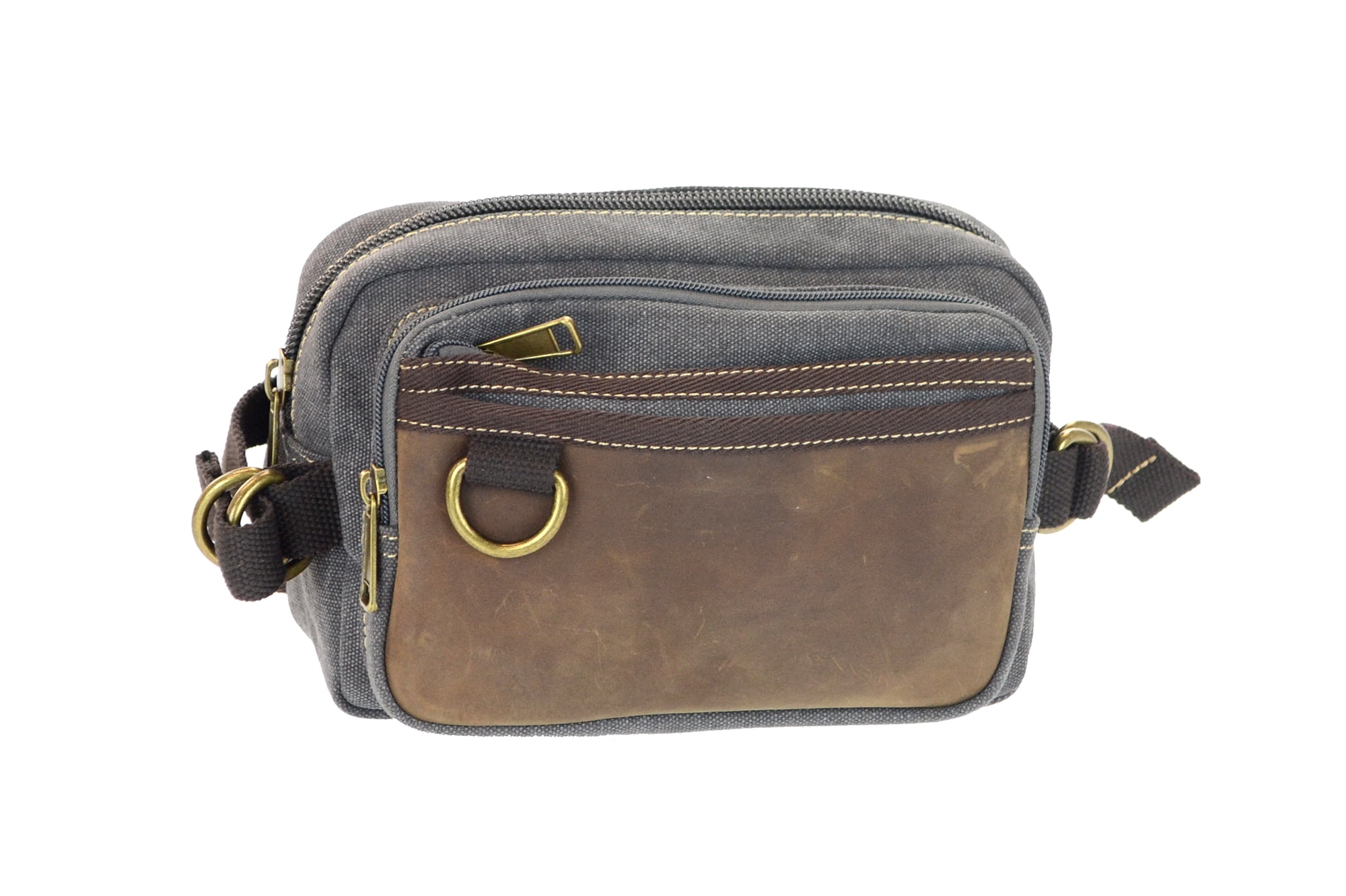 Men Canvas Shoulder Wallet Messenger Waist Pack Belt Bag Pouch Travel Hip Purse 