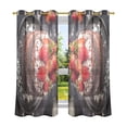thumbnail image 2 of Window Curtain Panels Cotton Linen Decorative Curtains - SymmetricalHappy Christmas NatureWindow Shade Backdrops for Home Office Sunroom Country House, 2 of 7