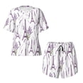 thumbnail image 5 of Wukai Lavender Flowers Women's Pajama Set,Short-Sleeve Top and Shorts with Elastic Waistband and Pockets for Loungewear, Yoga, and Casual Wear-XX-Large, 5 of 8