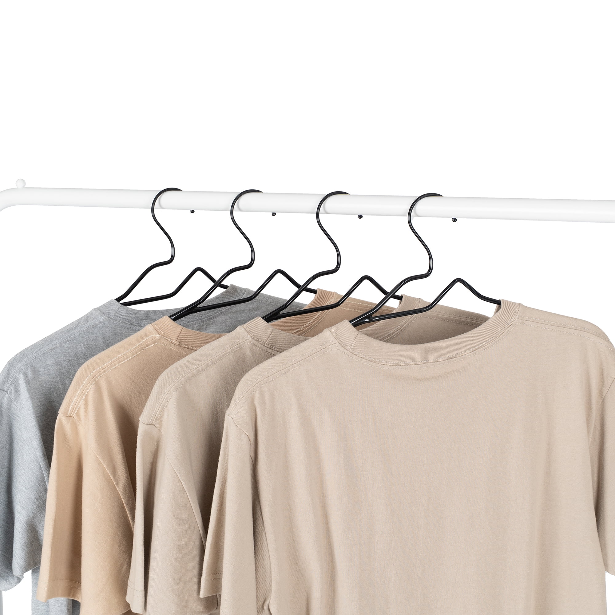 (3 pack) Better Homes & Gardens Non-Slip Clothes Adult Hangers with Chrome Hook 10 Pack, Black