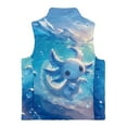thumbnail image 5 of Uorisanigo Girls Boys Zippered Vest Blue Axolotl Print Puffy Sleeveless Jacket with Pockets, Soft Stand Collar Vest Warm Outwear Fall Winter Fashion Outdoor Layering Size 2-12, 5 of 7