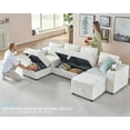 PaPaJet Sectional Sofa, 90 Inch Modular Sectional Sofa with 2 USB Ports