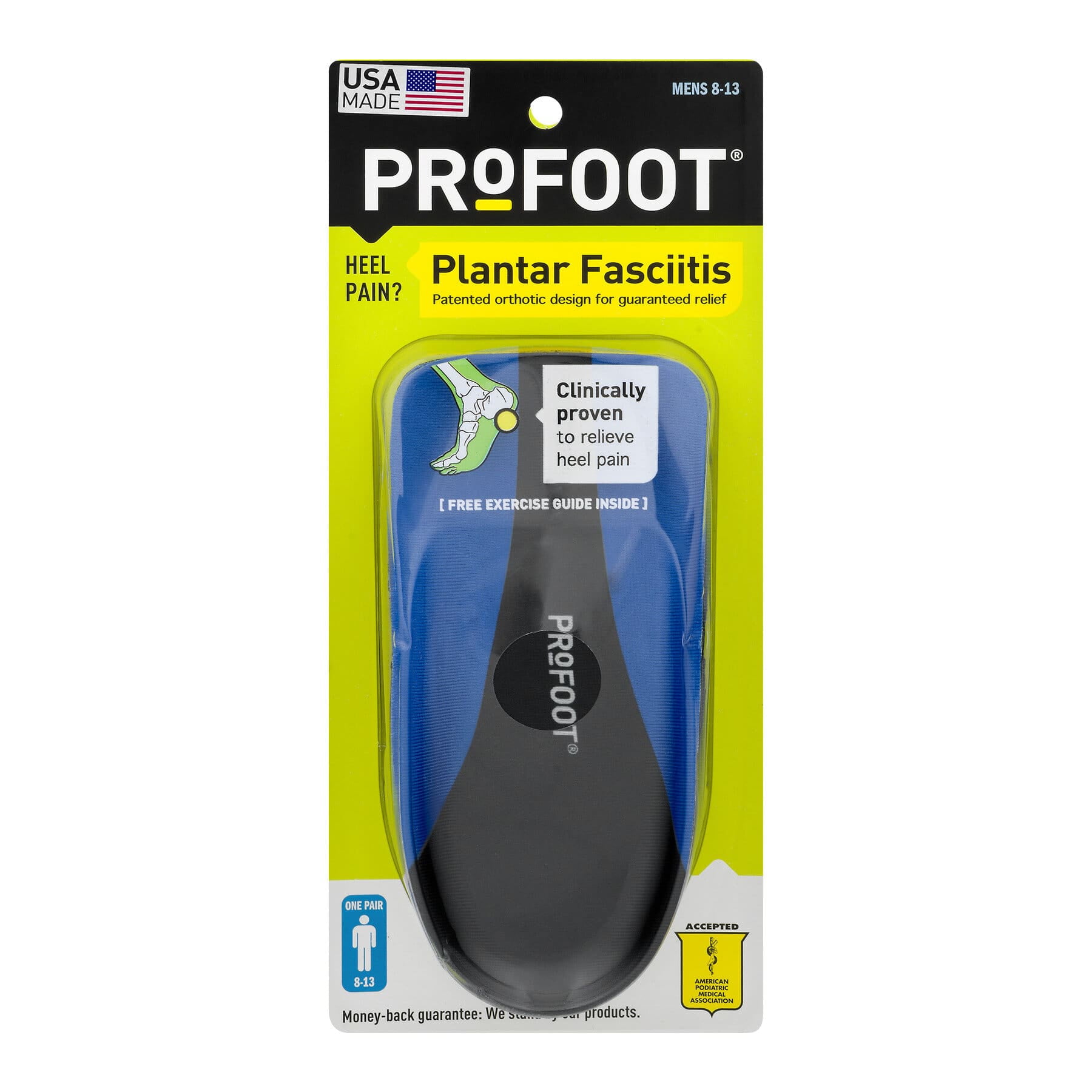ProFoot Clinically Proven Orthotic Plantar Fasciitis Insoles for Men 8