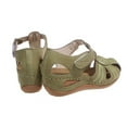 thumbnail image 6 of BinBiL Wedge Sandals for Women Dressy: Summer Low Wedges Comfortable Open Toe Sandals Green 6.5(38), 6 of 9