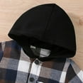 thumbnail image 3 of Infant Toddler Boy Clothes Hoodie Sweatsuit Outfits Kids Flannel Plaid Shirt Top Pants Set for Fall Winter Spring, 3 of 8