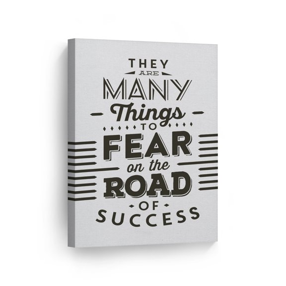 Smile Art Design They are Many Things to Fear on the Road of Success Inspiring Quote Motivational Canvas Wall Art Inspirational Wall Art Entrepreneur Quote Print Office Decor Gift Ready to Hang 12x8