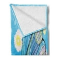 thumbnail image 2 of Angel Wings Soft Flannel Fleece Blanket, Butterfly Collects Things from the Flower Hippie Daisy Garden of Blooms Pattern, Cozy Plush for Indoor and Outdoor Use, 70" x 90", Multicolor, by Ambesonne, 2 of 5