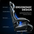 thumbnail image 2 of Gaming Chair,Seenda Video Game Chair with Footrest and Lumbar Support, Ergonomic Computer Chair Height Adjustable with Swivel Seat and Headrest, White, 2 of 9