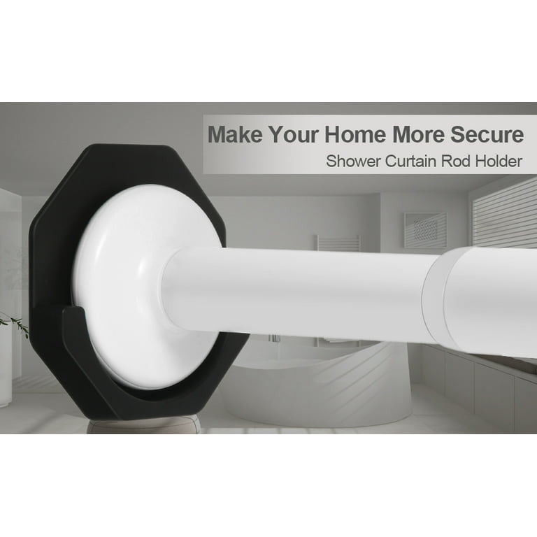 Adherion Adhesive Shower Curtain Rod Holder, Installs Easy, No Drilling