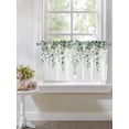 thumbnail image 3 of Eucalyptus Leaves Half Window Curtain 36 Inches Long, Spring Farmhouse Retro Botanical Window Treatment Curtain Drapes, Small Tier Curtains for Bathroom Over Sink, 27.5"x36", 2 Panels, 3 of 7
