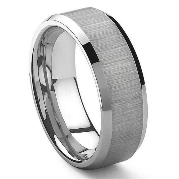 Titanium Kay Tungsten Carbide Satin Finish Mens Wedding Band Ring in Comfort Fit Sz 10.0