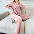 thumbnail image 7 of HAPIMO Womens 2 Piece Lounge Sets Casual Sweatsuits Matching Set Long Sleeve Pullover Tops with Elastic Waist Wide Leg Pant Homewear Sets Pink S, 7 of 7