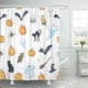 thumbnail image 1 of ABPHQTO Acuarela de Halloween con murciélago fantasma Gato negro Búho Araña Sombrero de bruja Escoba Besom Juego de cortinas de ducha de baño impermeables 165x180 cm ABPHQTO PKNMT66x72Shower-10395, 1 of 2