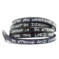 thumbnail image 1 of Good Works Joshua 1:9 Leather Wrap Around Bible Verse Bracelet - Black, 1 of 2