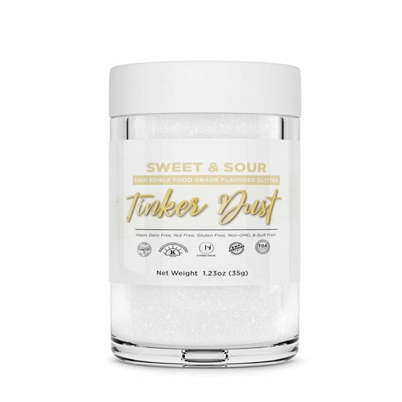 Bakell - Sweet and Sour Flavored Tinker Dust (35g, 1x Jar) Edible Glitter Dessert Toppings for Fruit, Candy and Cake
